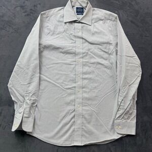 Eagle Shirtmakers Mens 15.5 34/35 Slim Fit Non-Iron Stripe Dress Shirt Blue